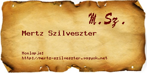 Mertz Szilveszter névjegykártya