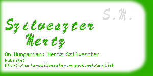 szilveszter mertz business card